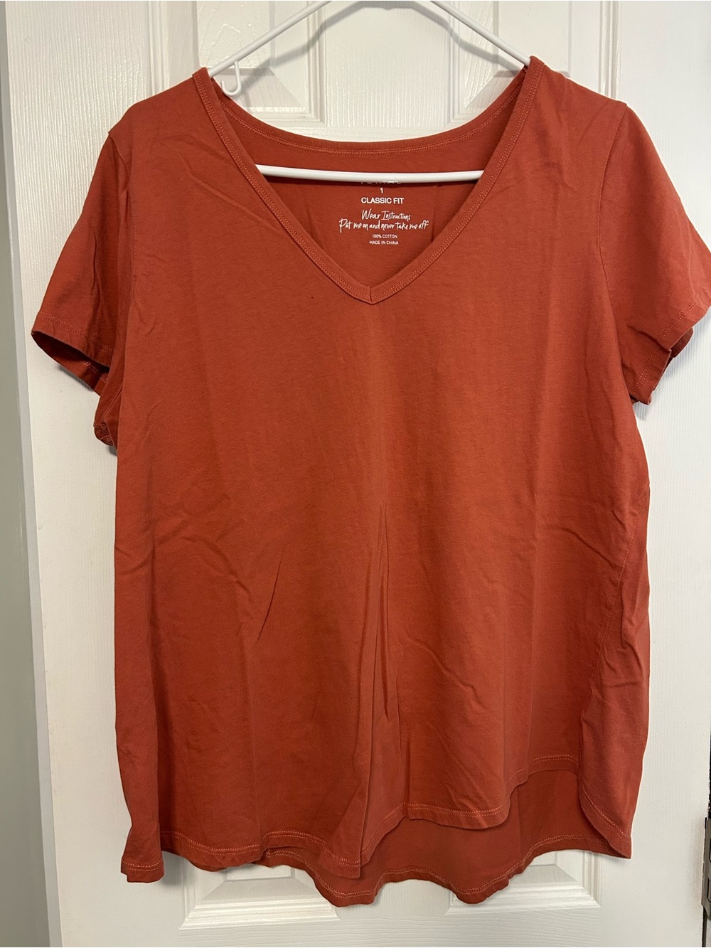torrid Rust-Colored V-Neck Short Sleeve Tee